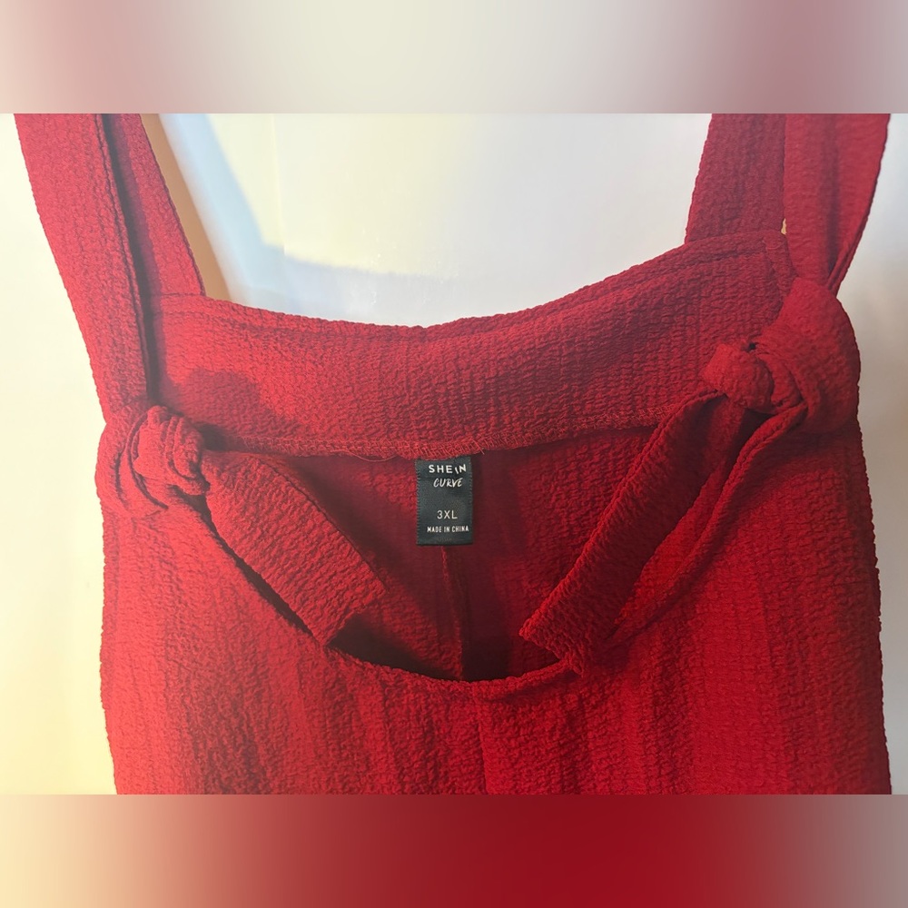 SHEIN Burgundy Tie-Strap Jumpsuit XXXL - Picture 5 of 7